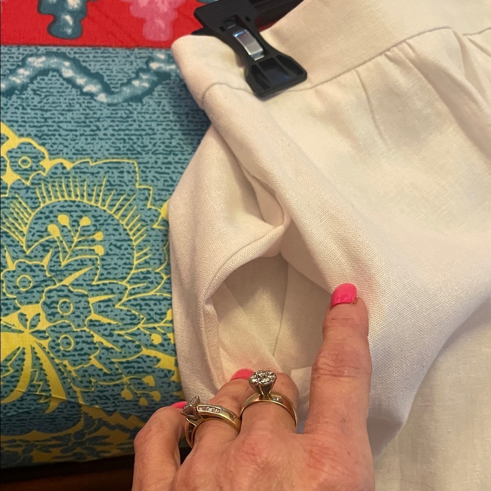 Elegant White Linen Women's Skirt - Picture 6 of 8